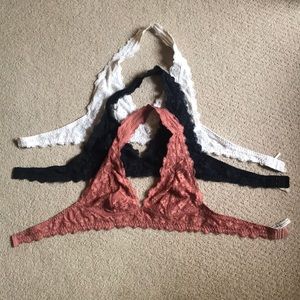 Free People Lacey Bras Set of 3